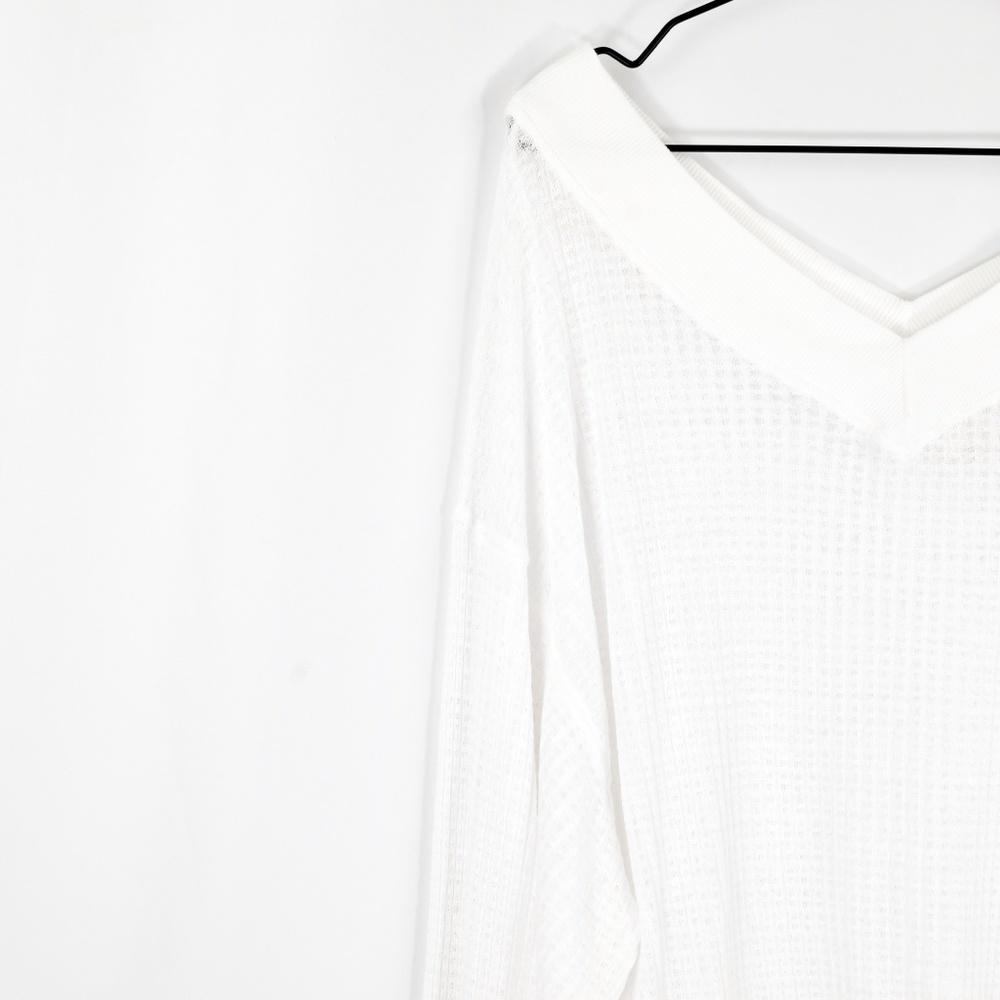 FREE PEOPLE South Side Oversized Thermal V-Neck